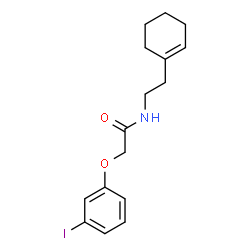 ChemSpider 2D Image | N-[2-(1-Cyclohexen-1-yl)ethyl]-2-(3-iodophenoxy)acetamide | C16H20INO2