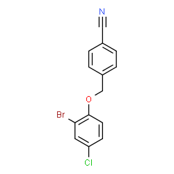 ChemSpider 2D Image | 4-[(2-Bromo-4-chlorophenoxy)methyl]benzonitrile | C14H9BrClNO