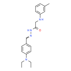 ChemSpider 2D Image | N'-[4-(Diethylamino)benzylidene]-2-[(3-methylphenyl)amino]acetohydrazide | C20H26N4O