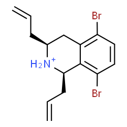 ChemSpider 2D Image | (1R,3S)-1,3-Diallyl-5,8-dibromo-1,2,3,4-tetrahydroisoquinolinium | C15H18Br2N