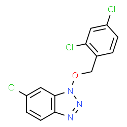 ChemSpider 2D Image | 6-Chloro-1-[(2,4-dichlorobenzyl)oxy]-1H-benzotriazole | C13H8Cl3N3O