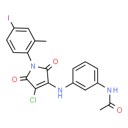 ChemSpider 2D Image | N-(3-{[4-Chloro-1-(4-iodo-2-methylphenyl)-2,5-dioxo-2,5-dihydro-1H-pyrrol-3-yl]amino}phenyl)acetamide | C19H15ClIN3O3