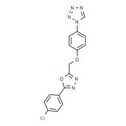 ChemSpider 2D Image | 1-(4-{[5-(4-Chlorophenyl)-1,3,4-oxadiazol-2-yl]methoxy}phenyl)-1H-tetrazole | C16H11ClN6O2