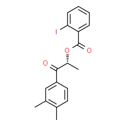 ChemSpider 2D Image | (2R)-1-(3,4-Dimethylphenyl)-1-oxo-2-propanyl 2-iodobenzoate | C18H17IO3