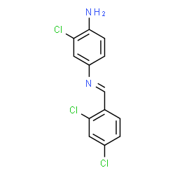 ChemSpider 2D Image | 2-Chloro-4-[(E)-(2,4-dichlorobenzylidene)amino]aniline | C13H9Cl3N2