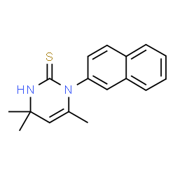 ChemSpider 2D Image | 4,4,6-Trimethyl-1-(2-naphthyl)-3,4-dihydro-2(1H)-pyrimidinethione | C17H18N2S