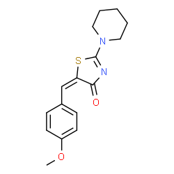 ChemSpider 2D Image | (5E)-5-(4-Methoxybenzylidene)-2-(1-piperidinyl)-1,3-thiazol-4(5H)-one | C16H18N2O2S