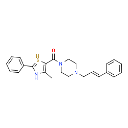 ChemSpider 2D Image | [4-[(E)-cinnamyl]piperazin-1-yl]-(4-methyl-2-phenyl-3H-thiazol-5-yl)methanone | C24H26N3OS