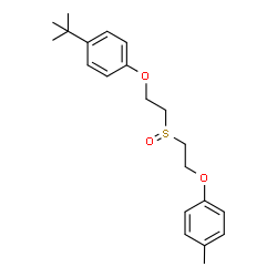 ChemSpider 2D Image | 1-Methyl-4-[2-({2-[4-(2-methyl-2-propanyl)phenoxy]ethyl}sulfinyl)ethoxy]benzene | C21H28O3S