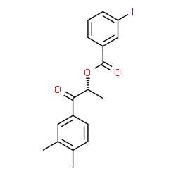 ChemSpider 2D Image | (2R)-1-(3,4-Dimethylphenyl)-1-oxo-2-propanyl 3-iodobenzoate | C18H17IO3
