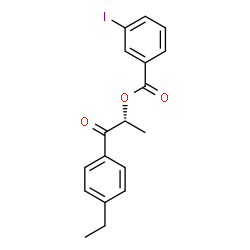 ChemSpider 2D Image | (2R)-1-(4-Ethylphenyl)-1-oxo-2-propanyl 3-iodobenzoate | C18H17IO3