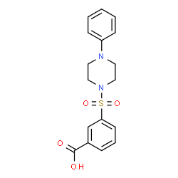 ChemSpider 2D Image | 3-(4-Phenyl-piperazine-1-sulfonyl)-benzoic acid | C17H18N2O4S