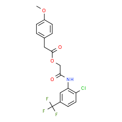 ChemSpider 2D Image | 2-{[2-Chloro-5-(trifluoromethyl)phenyl]amino}-2-oxoethyl (4-methoxyphenyl)acetate | C18H15ClF3NO4