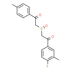 ChemSpider 2D Image | 1-(4-Fluoro-3-methylphenyl)-2-{[2-(4-methylphenyl)-2-oxoethyl]sulfinyl}ethanone | C18H17FO3S