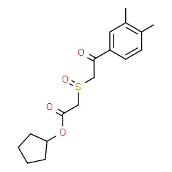 ChemSpider 2D Image | Cyclopentyl {[2-(3,4-dimethylphenyl)-2-oxoethyl]sulfinyl}acetate | C17H22O4S