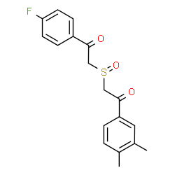 ChemSpider 2D Image | 1-(3,4-Dimethylphenyl)-2-{[2-(4-fluorophenyl)-2-oxoethyl]sulfinyl}ethanone | C18H17FO3S