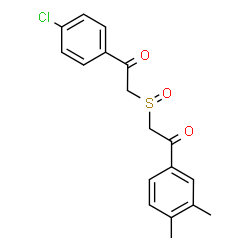 ChemSpider 2D Image | 1-(4-Chlorophenyl)-2-{[2-(3,4-dimethylphenyl)-2-oxoethyl]sulfinyl}ethanone | C18H17ClO3S