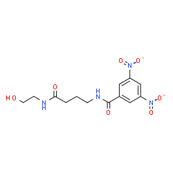 ChemSpider 2D Image | N-{4-[(2-Hydroxyethyl)amino]-4-oxobutyl}-3,5-dinitrobenzamide | C13H16N4O7
