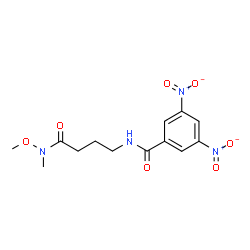 ChemSpider 2D Image | N-{4-[Methoxy(methyl)amino]-4-oxobutyl}-3,5-dinitrobenzamide | C13H16N4O7