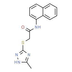 ChemSpider 2D Image | 2-[(5-Methyl-1H-1,2,4-triazol-3-yl)sulfanyl]-N-(1-naphthyl)acetamide | C15H14N4OS