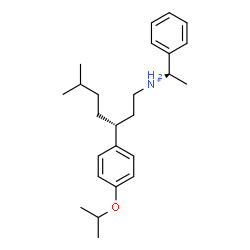 ChemSpider 2D Image | (3R)-3-(4-Isopropoxyphenyl)-6-methyl-N-[(1R)-1-phenylethyl]-1-heptanaminium | C25H38NO