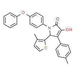 ChemSpider 2D Image | 3-Hydroxy-4-(4-methylphenyl)-5-(3-methyl-2-thienyl)-1-(4-phenoxyphenyl)-1,5-dihydro-2H-pyrrol-2-one | C28H23NO3S