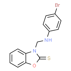 ChemSpider 2D Image | 3-{[(4-Bromophenyl)amino]methyl}-1,3-benzoxazole-2(3H)-thione | C14H11BrN2OS
