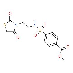 ChemSpider 2D Image | Methyl 4-{[2-(2,4-dioxo-1,3-thiazolidin-3-yl)ethyl]sulfamoyl}benzoate | C13H14N2O6S2