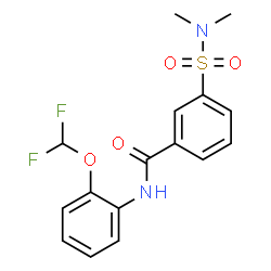 ChemSpider 2D Image | N-[2-(Difluoromethoxy)phenyl]-3-(dimethylsulfamoyl)benzamide | C16H16F2N2O4S