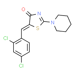 ChemSpider 2D Image | (5Z)-5-(2,4-Dichlorobenzylidene)-2-(1-piperidinyl)-1,3-thiazol-4(5H)-one | C15H14Cl2N2OS