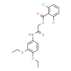 ChemSpider 2D Image | 2-[(3,4-Diethoxyphenyl)amino]-2-oxoethyl 2,6-dichlorobenzoate | C19H19Cl2NO5