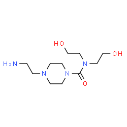 ChemSpider 2D Image | 4-(2-Aminoethyl)-N,N-bis(2-hydroxyethyl)-1-piperazinecarboxamide | C11H24N4O3