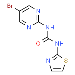 ChemSpider 2D Image | 1-(5-Bromo-2-pyrimidinyl)-3-(1,3-thiazol-2-yl)urea | C8H6BrN5OS