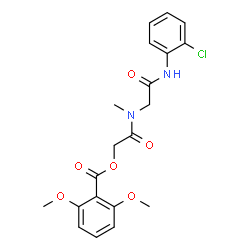 ChemSpider 2D Image | 2-[{2-[(2-Chlorophenyl)amino]-2-oxoethyl}(methyl)amino]-2-oxoethyl 2,6-dimethoxybenzoate | C20H21ClN2O6