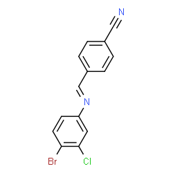 ChemSpider 2D Image | 4-[(4-Bromo-3-chloro-phenylimino)-methyl]-benzonitrile | C14H8BrClN2