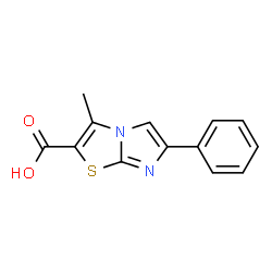 ChemSpider 2D Image | 3-methyl-6-phenylimidazo[2,1-b]thiazole-2-carboxylic acid | C13H10N2O2S