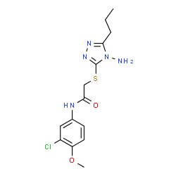 ChemSpider 2D Image | 2-[(4-Amino-5-propyl-4H-1,2,4-triazol-3-yl)sulfanyl]-N-(3-chloro-4-methoxyphenyl)acetamide | C14H18ClN5O2S