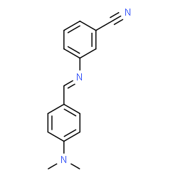 ChemSpider 2D Image | 3-{(E)-[4-(Dimethylamino)benzylidene]amino}benzonitrile | C16H15N3