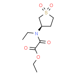 ChemSpider 2D Image | Ethyl {[(3R)-1,1-dioxidotetrahydro-3-thiophenyl](ethyl)amino}(oxo)acetate | C10H17NO5S