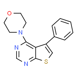 ChemSpider 2D Image | 4-morpholino-5-phenylthieno[2,3-d]pyrimidine | C16H15N3OS