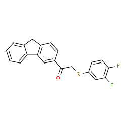 ChemSpider 2D Image | 2-[(3,4-Difluorophenyl)sulfanyl]-1-(9H-fluoren-3-yl)ethanone | C21H14F2OS