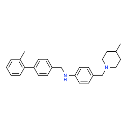 ChemSpider 2D Image | N-[(2'-Methyl-4-biphenylyl)methyl]-4-[(4-methyl-1-piperidinyl)methyl]aniline | C27H32N2