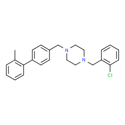 ChemSpider 2D Image | 1-(2-Chlorobenzyl)-4-[(2'-methyl-4-biphenylyl)methyl]piperazine | C25H27ClN2