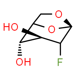 ChemSpider 2D Image | (2S,3R,5R)-4-Fluoro-6,8-dioxabicyclo[3.2.1]octane-2,3-diol (non-preferred name) | C6H9FO4