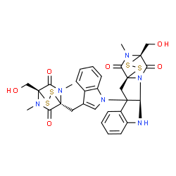 ChemSpider 2D Image | (1S,11R,14S)-14-(Hydroxymethyl)-3-(3-{[(1R,4S)-4-(hydroxymethyl)-5,7-dimethyl-6,8-dioxo-2,3-dithia-5,7-diazabicyclo[2.2.2]oct-1-yl]methyl}-1H-indol-1-yl)-18-methyl-15,16-dithia-10,12,18-triazapentacyc
lo[12.2.2.0~1,12~.0~3,11~.0~4,9~]octadeca-4,6,8-triene-13,17-dione | C31H30N6O6S4
