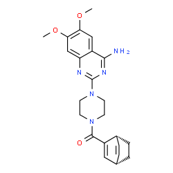 ChemSpider 2D Image | [4-(4-Amino-6,7-dimethoxy-2-quinazolinyl)-1-piperazinyl][(1R,4S)-bicyclo[2.2.2]octa-2,5-dien-2-yl]methanone | C23H27N5O3