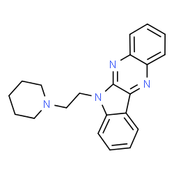 ChemSpider 2D Image | 6-[2-(1-Piperidinyl)ethyl]-6H-indolo[2,3-b]quinoxaline | C21H22N4
