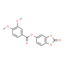 ChemSpider 2D Image | 2-Oxo-1,3-benzoxathiol-5-yl 3,4-dimethoxybenzoate | C16H12O6S