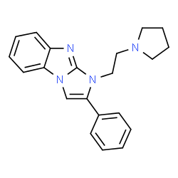 ChemSpider 2D Image | 2-Phenyl-1-[2-(1-pyrrolidinyl)ethyl]-1H-imidazo[1,2-a]benzimidazole | C21H22N4