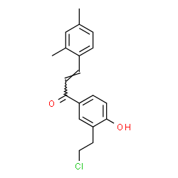ChemSpider 2D Image | (2E)-1-[3-(2-Chloroethyl)-4-hydroxyphenyl]-3-(2,4-dimethylphenyl)-2-propen-1-one | C19H19ClO2